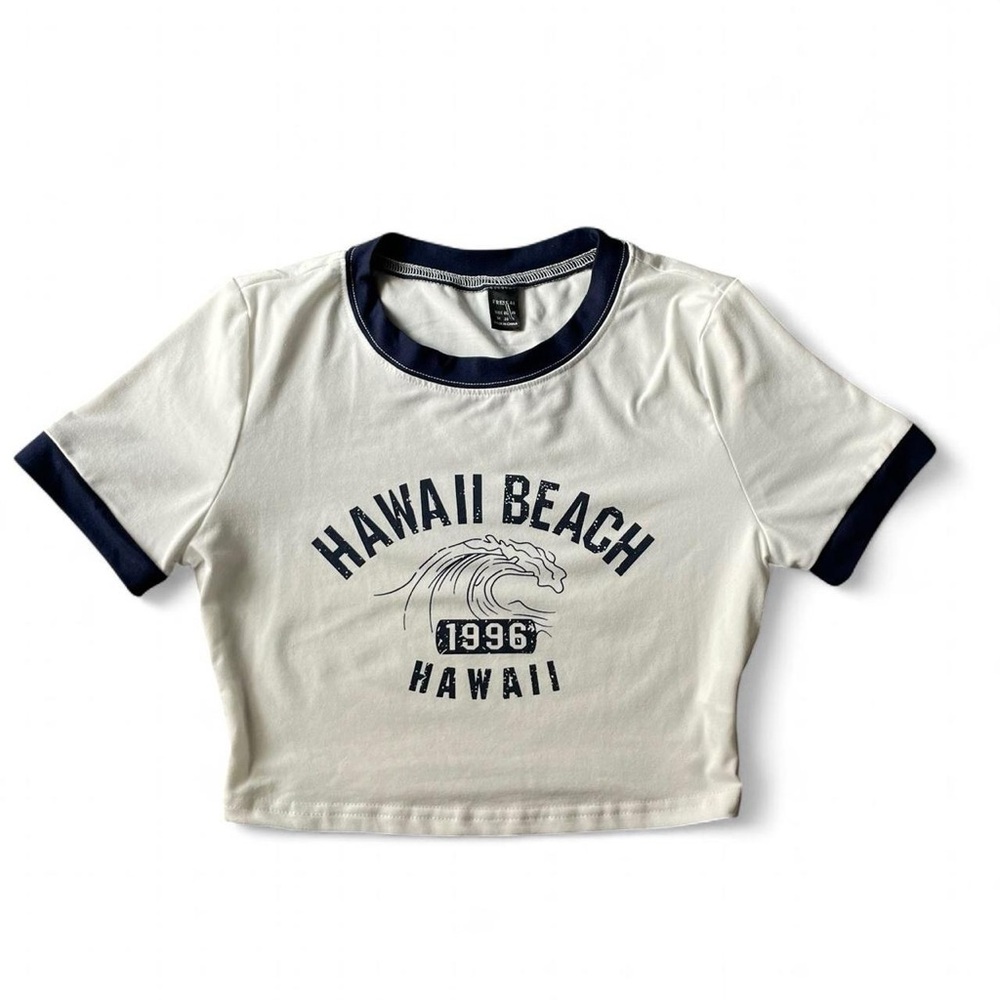 Hawaii Beach White and Blue Baby Tee